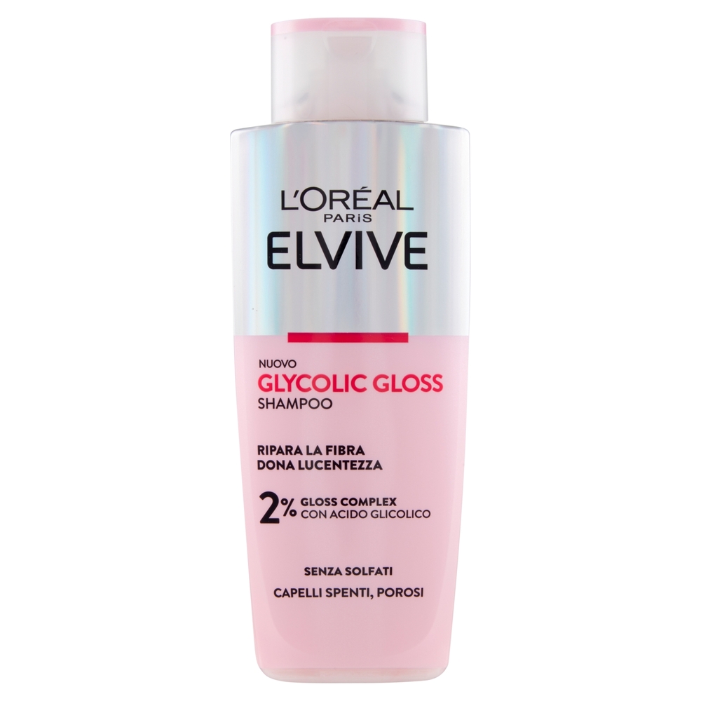 L'Oréal Paris Elvive Glycolic Gloss Shampoo con Acido Glicolico Per Capelli Spenti e Porosi 200 ml